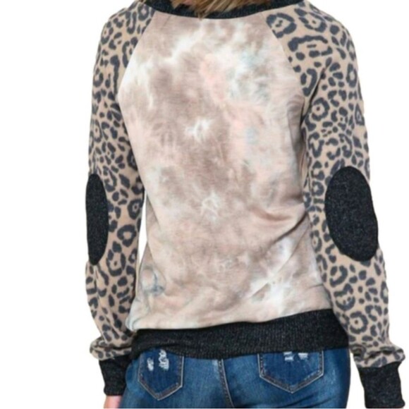 Leopard Tie-Dye Sweatshirt Size Small Together Clothing - Picture 3 of 6